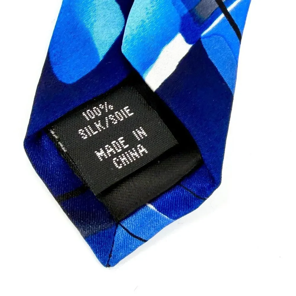 Vintage 90s Jerry Garcia Blue 100% Silk Smile Collector's Edition Necktie